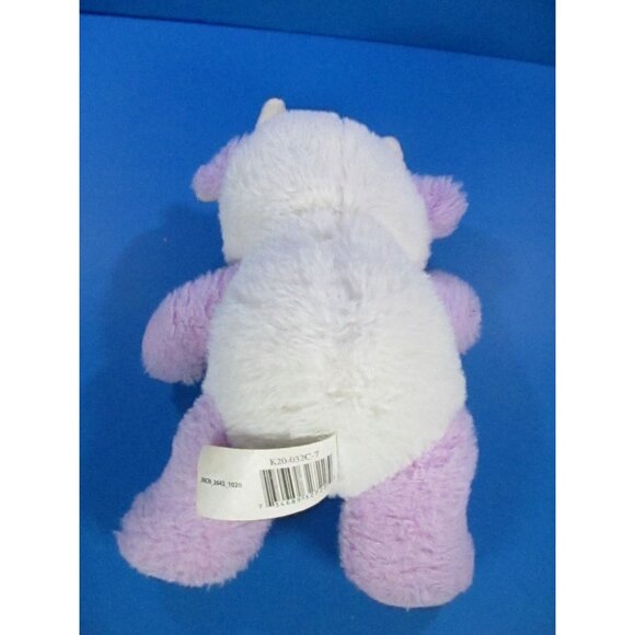 Walmart  Pastel Purple White Plush Cow Stuffed Animal W/Rainbow Bow 9" - Picture 3 of 5